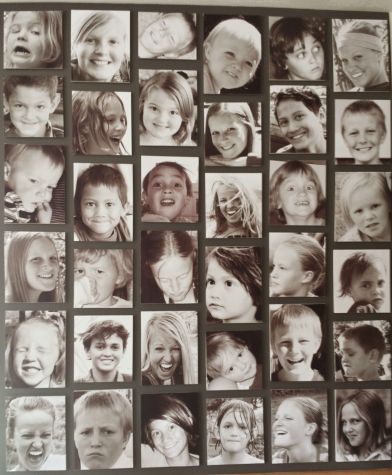 connie ward girl with a past blog genealogy family history photo wall grandkids display grayscale black and white